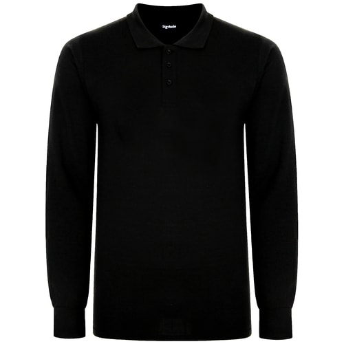 Bigdude Long Sleeve Polo Shirt Black